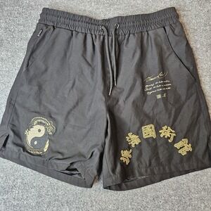 Bruce Lee X Shoe Palace Mens Athletic Shorts Yin Yang Black Size Medium